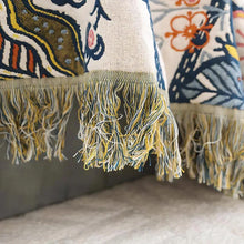 Load image into Gallery viewer, Rustic Artistic Flora Cotton Blanket, Reversible Floral Throw
