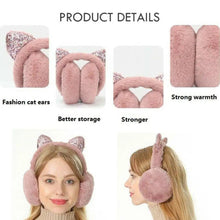 Load image into Gallery viewer, Plush Cat Ear Earmuffs for Winter
