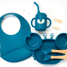 Load image into Gallery viewer, Baby Mealtime Set with Bib and Straw Cup

