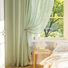 Load image into Gallery viewer, Japanese Mint Green Sheer Curtains for Living Room and Bedroom
