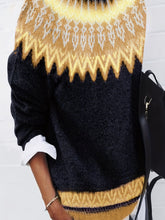 Load image into Gallery viewer, Womens Chunky Jacquard Round Neck Sweater with a Nature Inspired Pattern in Eight Colors
