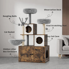 Load image into Gallery viewer, Cat Tree with Integrated Litter Box for Indoor Cats
