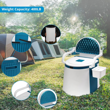 Load image into Gallery viewer, Portable Comfort Commode with 5-Gallon Capacity and Sturdy Handrails
