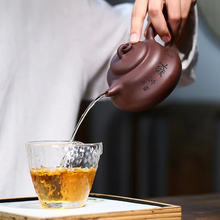 Load image into Gallery viewer, 9.47 fl oz Purple Clay Teapot With Built-In Filter, Traditional Yixing-Style Home Tea Infuser
