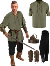 Load image into Gallery viewer, Official 4 Pcs Men's Pirate Costume
