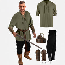 Load image into Gallery viewer, Official 4 Pcs Mens Pirate Costume
