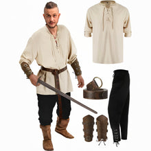 Load image into Gallery viewer, Official 4 Pcs Mens Pirate Costume
