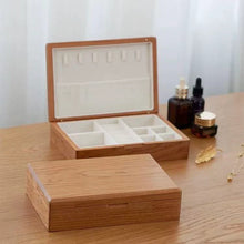 Load image into Gallery viewer, Minimalist Walnut Jewelry Box with Lock and Velvet Lining
