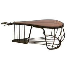 Load image into Gallery viewer, Zen Style Solid Wood Tea Table with Wrought Iron Frame
