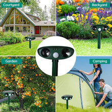 Load image into Gallery viewer, Solar Powered Ultrasonic Animal Repeller with Motion Sensor for Gardens Ponds and Lawns
