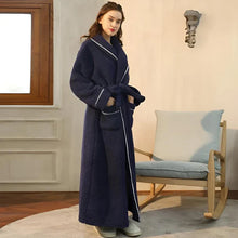 Load image into Gallery viewer, Sherpa Comfort Bathrobe Coral Fleece Flannel Robe
