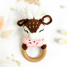 Load image into Gallery viewer, Baby Rattle in Wood and Crochet
