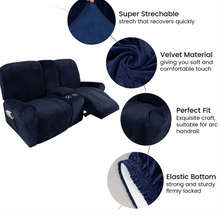 Load image into Gallery viewer, 2 Seat Recliner Cover with Cup Holders Soft Non Slip 12 Colors

