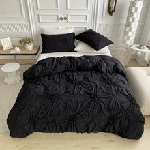 Load image into Gallery viewer, Ruffle Flower Quilt Cover Set with Pinch Pleated Design

