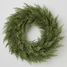 Load image into Gallery viewer, Two Piece Artificial Cedar Garland Set with Hand Tied Hanging Loops, Six Feet Long Each for Stairs and Mantels
