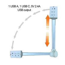 Load image into Gallery viewer, Rotatable Wall Outlet Extender with USB
