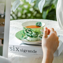 Load image into Gallery viewer, Exquisite Ceramic Tea and Coffee Set with Hand‑Painted Art and Matching Dish
