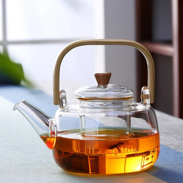 Glass Teapot Heat-Resistant Borosilicate Glass Teapot Boiling Teapot