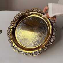 Load image into Gallery viewer, Retro Luxury Silver Plated Dessert Tray and Decorative Plate for Cakes, Fruits, Snacks, and Jewelry
