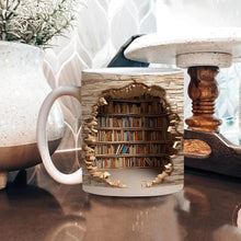 Load image into Gallery viewer, 3D Library Bookshelf Mug, Coffee Mugs Gift for Book
