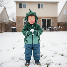 Load image into Gallery viewer, Cozy Winter Fleece Hooded Jacket for Kids with Cartoon Dinosaur Design
