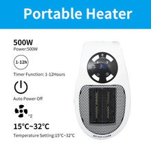 Load image into Gallery viewer, 500W Mini Portable Electric Heater
