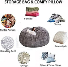 Load image into Gallery viewer, Giant 5ft Fluffy Faux Fur Bean Bag Cover – Ultra-Soft Lounge Sofa (Cover Only)
