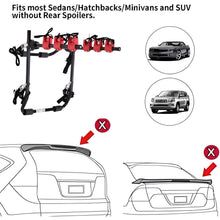 Load image into Gallery viewer, 3-Bike Trunk Mount Bicycle Rack for Sedans, Hatchbacks, Minivans, and SUVs
