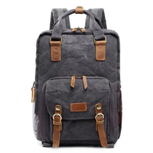 Load image into Gallery viewer, Waterproof Waxed Canvas Camera Backpack
