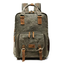 Load image into Gallery viewer, Waterproof Waxed Canvas Camera Backpack
