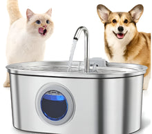 Load image into Gallery viewer, Ultra-Quiet Stainless Steel Pet Water Fountain with Triple Filtration System - 108.2oz Capacity for Cats and Dogs
