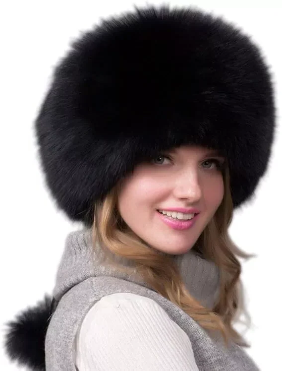 100% Natural Fox Fur Hat Women Cap Thick Fur Cap Winter Warm Hat Female Fashion For Women Hat With Earmuffs Hat