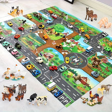 Load image into Gallery viewer, Interactive Play Mat Adventure, Farm and Traffic Design
