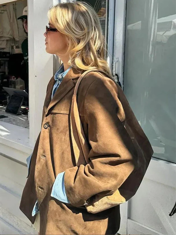 Brown Single-breasted Jacket