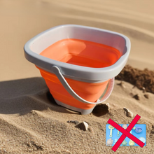 Load image into Gallery viewer, Kids Beach Sand and Water Play Set - Foldable Bucket and Accessories (1, 5, or 11 Piece Set, Random Color)

