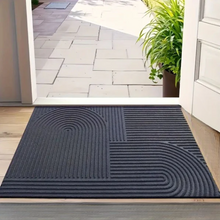 Load image into Gallery viewer, Curved Thread Line Door Mat, Microfiber Absorbent Entry Rug

