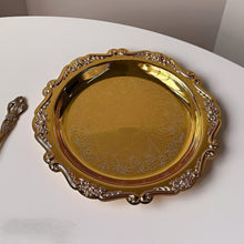 Load image into Gallery viewer, Retro Luxury Silver Plated Dessert Tray and Decorative Plate for Cakes, Fruits, Snacks, and Jewelry
