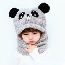 Load image into Gallery viewer, Kids Fuzzy Panda Scarf Hat with Ears
