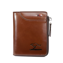Load image into Gallery viewer, Men’s RFID Blocking Wallet with Zipper Multi Credit Card Holder Khaki + Brown + Black
