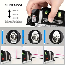 Load image into Gallery viewer, Multipurpose Laser Level Tool with Cross Line Projection and 8-Foot Tape Measure
