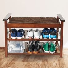 Load image into Gallery viewer, Large Capacity Cushioned Entryway Shoe Storage Rack Bench
