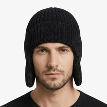 Load image into Gallery viewer, Knitted Winter Hat With Fleece Lining and Ear Covers
