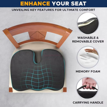 Load image into Gallery viewer, Ergonomic Memory Foam Seat Cushion for Office Chair and Car
