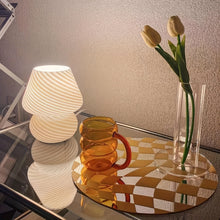 Load image into Gallery viewer, Swirled Glass Mushroom Lamp with Stepless Dimming for Bedside Tables
