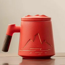 Load image into Gallery viewer, Large Ceramic Tea Cup with Lid and Built-In Filter for Home or Office
