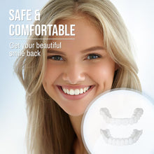 Load image into Gallery viewer, Clip On Veneer Shell with Custom Molded Silicone Strip for Upper Teeth
