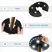 Load image into Gallery viewer, 28 LED patio umbrella light – 3 brightness modes for garden, camping and outdoor lighting
