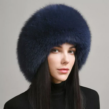 Load image into Gallery viewer, 100% Natural Fox Fur Hat Women Cap Thick Fur Cap Winter Warm Hat Female Fashion For Women Hat With Earmuffs Hat
