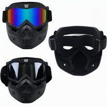 Load image into Gallery viewer, Vintage PU Leather Motorcycle Helmet with Face Mask and Goggles
