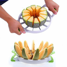 Load image into Gallery viewer, Stainless Steel Watermelon Slicer – 12-Slice Fruit Cutter with Non-Slip Handles
